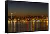 Seattle Downtown Skyline Reflection at Dawn-jpldesigns-Framed Stretched Canvas