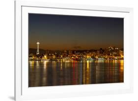 Seattle Downtown Skyline Reflection at Dawn-jpldesigns-Framed Photographic Print