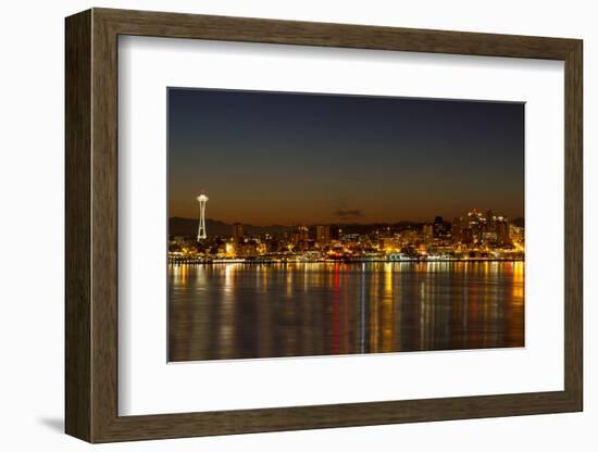 Seattle Downtown Skyline Reflection at Dawn-jpldesigns-Framed Photographic Print