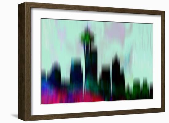 Seattle Downtown Skyline-NaxArt-Framed Art Print