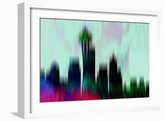 Seattle Downtown Skyline-NaxArt-Framed Art Print