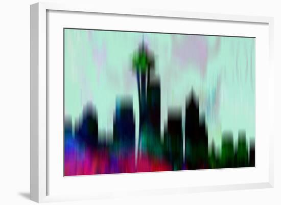 Seattle Downtown Skyline-NaxArt-Framed Art Print