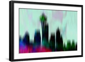 Seattle Downtown Skyline-NaxArt-Framed Art Print