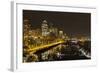 Seattle Downtown Waterfront Skyline at Night Reflection-jpldesigns-Framed Photographic Print