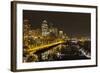 Seattle Downtown Waterfront Skyline at Night Reflection-jpldesigns-Framed Photographic Print