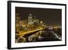 Seattle Downtown Waterfront Skyline at Night Reflection-jpldesigns-Framed Photographic Print