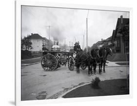 Seattle Fire Department Horse-Drawn Steam Pumper, 1907-Ashael Curtis-Framed Giclee Print