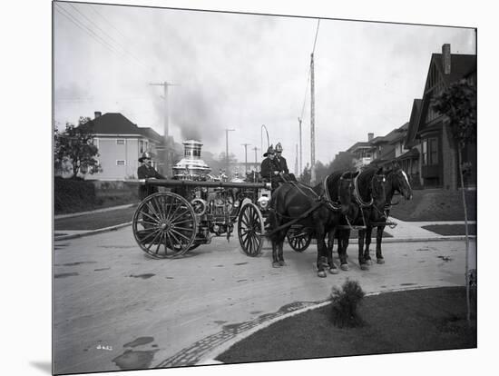 Seattle Fire Department Horse-Drawn Steam Pumper, 1907-Ashael Curtis-Mounted Giclee Print