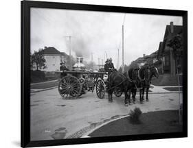 Seattle Fire Department Horse-Drawn Steam Pumper, 1907-Ashael Curtis-Framed Giclee Print