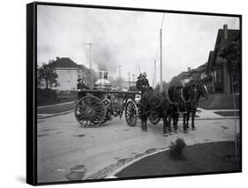 Seattle Fire Department Horse-Drawn Steam Pumper, 1907-Ashael Curtis-Framed Stretched Canvas