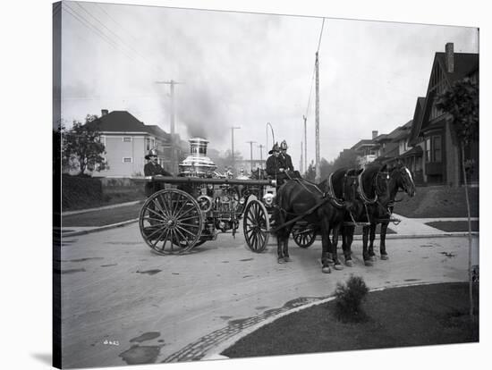 Seattle Fire Department Horse-Drawn Steam Pumper, 1907-Ashael Curtis-Stretched Canvas