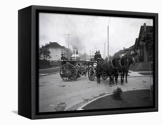Seattle Fire Department Horse-Drawn Steam Pumper, 1907-Ashael Curtis-Framed Stretched Canvas