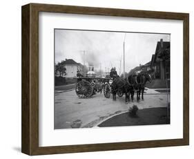 Seattle Fire Department Horse-Drawn Steam Pumper, 1907-Ashael Curtis-Framed Giclee Print