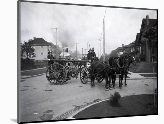 Seattle Fire Department Horse-Drawn Steam Pumper, 1907-Ashael Curtis-Mounted Giclee Print