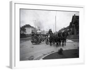 Seattle Fire Department Horse-Drawn Steam Pumper, 1907-Ashael Curtis-Framed Giclee Print