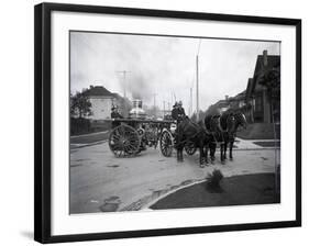 Seattle Fire Department Horse-Drawn Steam Pumper, 1907-Ashael Curtis-Framed Giclee Print