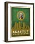 Seattle Flag-Red Atlas Designs-Framed Giclee Print