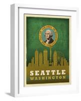 Seattle Flag-Red Atlas Designs-Framed Giclee Print