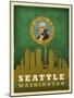 Seattle Flag-Red Atlas Designs-Mounted Giclee Print