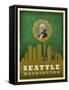 Seattle Flag-Red Atlas Designs-Framed Stretched Canvas