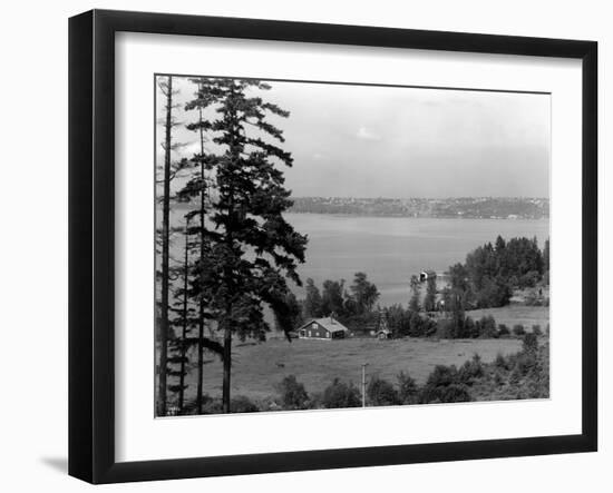 Seattle From Medina, 1916-Asahel Curtis-Framed Giclee Print