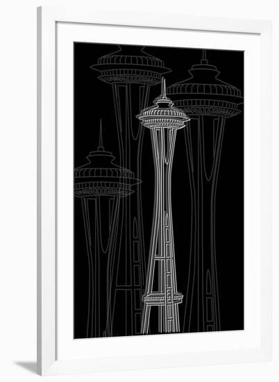 Seattle Night-Cristian Mielu-Framed Art Print