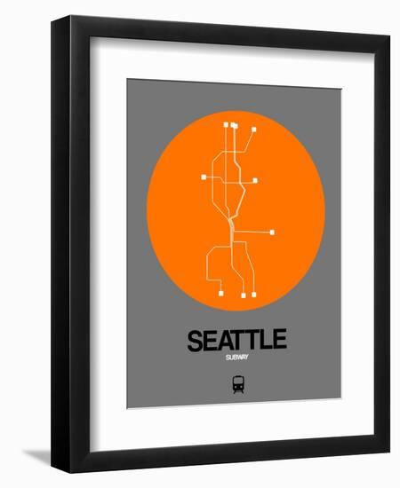 Seattle Orange Subway Map-NaxArt-Framed Art Print