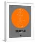 Seattle Orange Subway Map-NaxArt-Framed Art Print