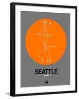 Seattle Orange Subway Map-NaxArt-Framed Art Print