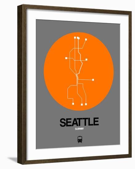 Seattle Orange Subway Map-NaxArt-Framed Art Print