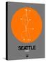 Seattle Orange Subway Map-NaxArt-Stretched Canvas
