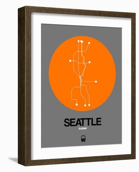 Seattle Orange Subway Map-NaxArt-Framed Art Print