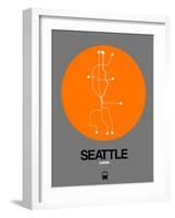 Seattle Orange Subway Map-NaxArt-Framed Art Print