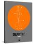 Seattle Orange Subway Map-NaxArt-Stretched Canvas