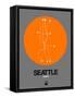 Seattle Orange Subway Map-NaxArt-Framed Stretched Canvas