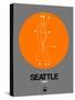 Seattle Orange Subway Map-NaxArt-Stretched Canvas