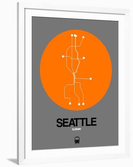 Seattle Orange Subway Map-NaxArt-Framed Art Print