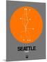 Seattle Orange Subway Map-NaxArt-Mounted Art Print