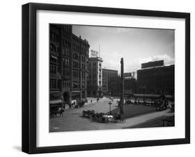 Seattle Pioneer Place, April 21, 1912-Asahel Curtis-Framed Giclee Print