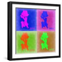 Seattle Pop Art Map 2-NaxArt-Framed Art Print