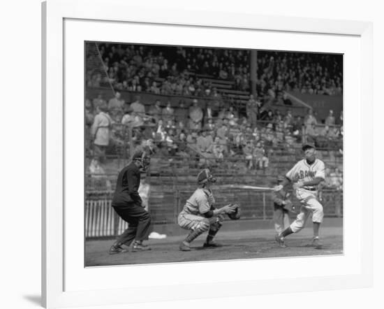 Seattle Rainiers at bat Photograph - Seattle, WA-Lantern Press-Framed Art Print