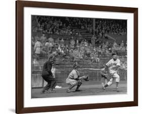 Seattle Rainiers at bat Photograph - Seattle, WA-Lantern Press-Framed Art Print