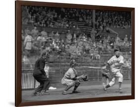 Seattle Rainiers at bat Photograph - Seattle, WA-Lantern Press-Framed Art Print