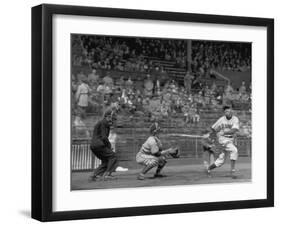 Seattle Rainiers at bat Photograph - Seattle, WA-Lantern Press-Framed Art Print