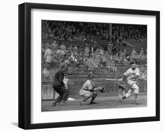 Seattle Rainiers at bat Photograph - Seattle, WA-Lantern Press-Framed Art Print