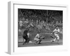 Seattle Rainiers at bat Photograph - Seattle, WA-Lantern Press-Framed Art Print