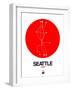 Seattle Red Subway Map-NaxArt-Framed Art Print