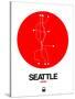 Seattle Red Subway Map-NaxArt-Stretched Canvas