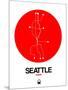 Seattle Red Subway Map-NaxArt-Mounted Art Print