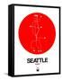 Seattle Red Subway Map-NaxArt-Framed Stretched Canvas